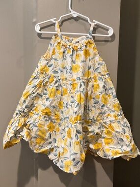 C&C California Yellow Floral Halter Dress for Kids